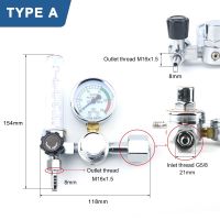 อาร์ค CO2เชื่อมสำหรับหลอดมิเตอร์วัดอัตราการไหลแบบคู่/เดี่ยวเครื่องลดแรงดันอากาศอาร์กอน0-25Mpa อะลูมิเนียมอัลลอย G5/8