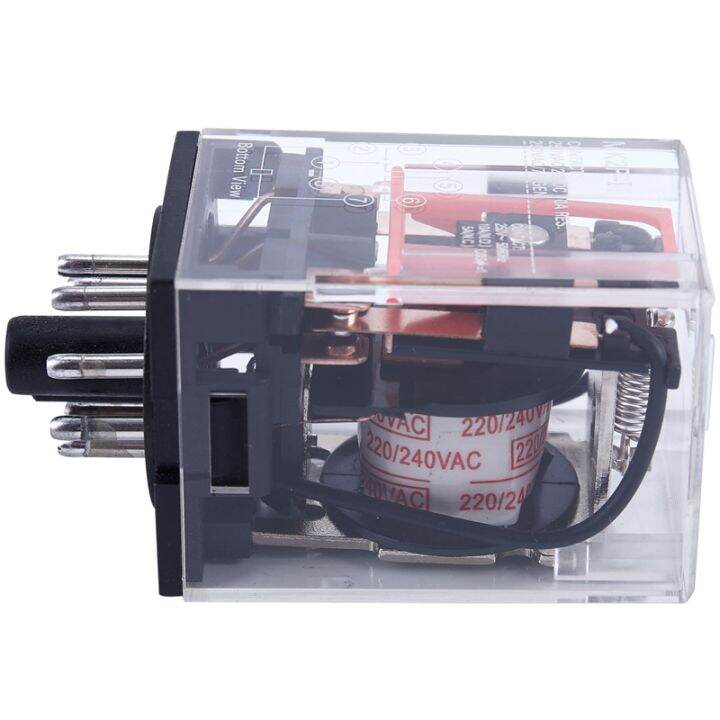 AC 220V/230V Coil Voltage PCB Power Relay 8 Pins DPDT 2NO 2NC MK2P1