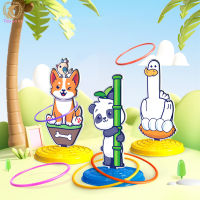 【Ready Stock】Children Ring Tossing Game Set Cartoon Animal Throwing Ring Toys Indoor Outdoor Parent-child Interactive Game