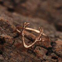 Chandler Delicate Design Vintage Antlers Wedding Rings Unique Animal Deer Elk Christmas for Women Men Bijoux