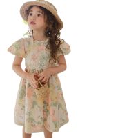 Korean Style Girls Dress Embroidery Princess Party Summer Kids Children Clothes Elegant Floral 1-13ys Lace Girls Dresses CL914