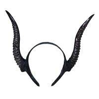 ฮาโลวีนยาว Devil Horn Headband Evil Queen Hair Hoop คอสเพลย์เครื่องแต่งกาย Magic Witch Headpiece อุปกรณ์เสริมสำหรับ Girl