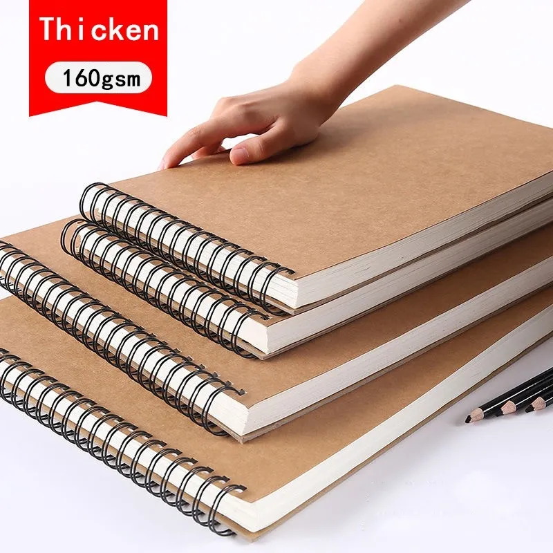 Professional Sketchbook Thick Paper 160 GSM Spiral Notebook Art School  Supplies Pencil Drawing Notepad