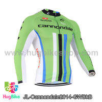 เสื้อจักรยานแขนยาวทีม Cannondale 14 เขียวขาวดำฟ้า