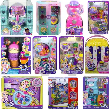 Original Mattel Polly Pocket World Mini Treasure Doll House Accessories Girl's  toys Dolls Christmas Gifts Girls Home Toys