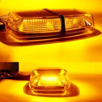 12V 24V Amber Yellow Truck Car Led Strobe Roof Lights Becaon Police Emergency Rescue Magnetic Vehicle Ambulance 72SMD