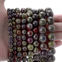 【LZ】 Natural Dragon Blood Stone Beads para Fazer Jóias Espaçador Redondo Encantos DIY Pulseira e Colar Acessórios 4mm 6mm 8mm 10mm 12mm