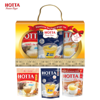 HOTTAs Gift Set น้ำขิงฮอทต้า ชุดของขวัญ เครื่องดื่มสุขภาพ รวมสูตรไม่มีน้ำตาล เสริมภูมิต้านทาน x3