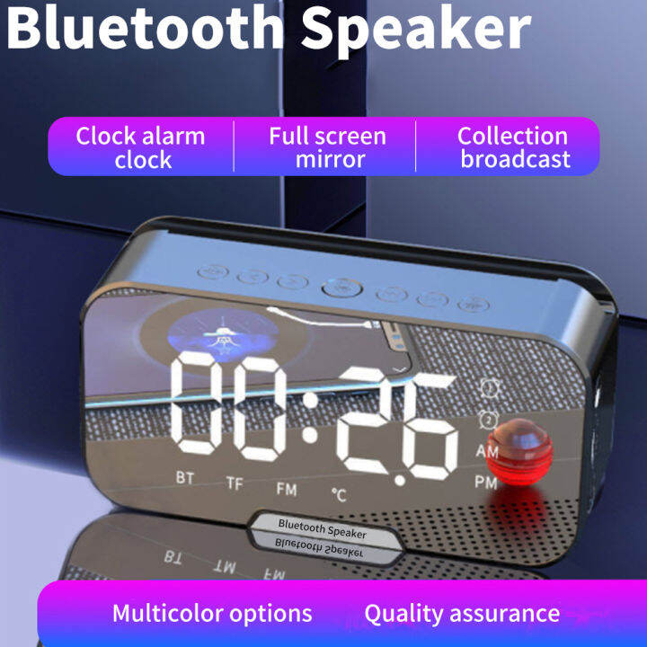 Multifunction Alarm Clock Mirror LED Alarm Clock Multifunction Wireless