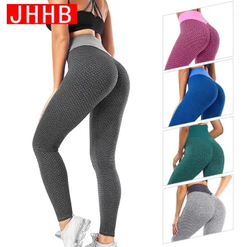 Women's Thick High Waist Yoga Exercise Stretch Stretch Pants Tummy Control  Slimming Lifting Anti Cellulite Scrunch Booty Leggings Ruched Butt Textured  Tights Sport Workout 