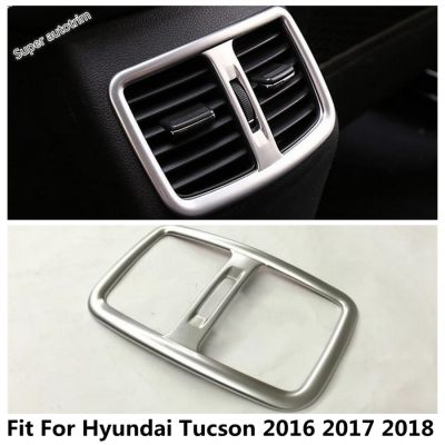 กล่องที่เท้าแขนที่นั่งด้านหลังเครื่องปรับอากาศช่องลมปลอกคอกันสุนัขเลียเต้าเสียบไฟฟ้ากระแสสลับสำหรับ Hyundai Tucson 2016 - 2018 ABS อุปกรณ์ตกแต่งภายใน