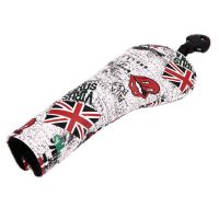 1pc New UK Flag Skull Golf Hybrid Head Cover UT Headcover Utility Rescue Number Tag Hybrid Cover