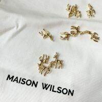 maison wilson จี้ห้อยรูปสุนัข กวาง กระดูก ตกแต่ง Charm kc gold