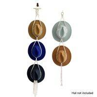 【YF】 2pcs Wooden Hat Hook Portable Wide Brim Womens With Tassels Hanging Display Handwoven Handmade Craft Wall Mount Storage Rack