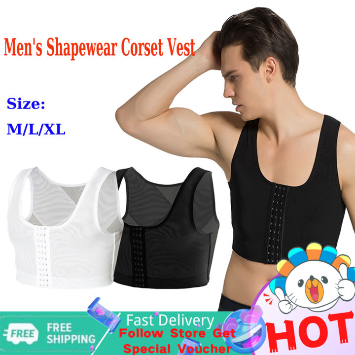 Men Control Chest Shapers Bra Posture Corrector Back Support