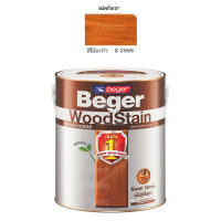 Beger WoodStain สีย้อมไม้เบเยอร์ (ชนิดกึ่งเงา) S-2906 สีไม้มะค่า  กระป๋องใหญ่ (ปริมาณ 3.785 ลิตร)