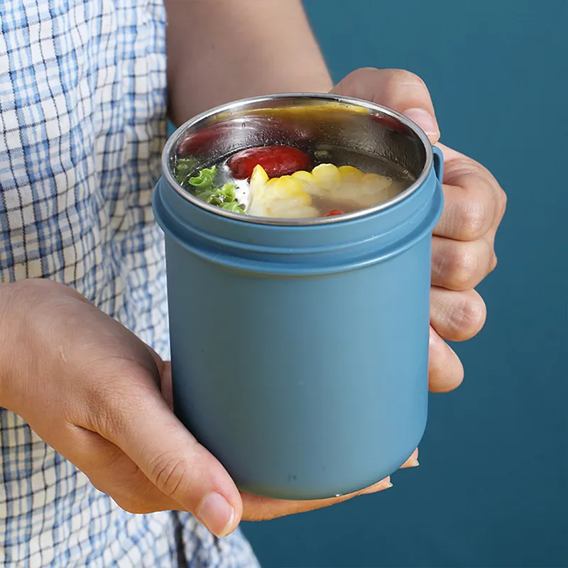 Breakfast Oatmeal Cup Portable Soup Container Milk Thermos Bottle With  Spoon 