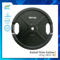 SPORTLAND บาร์เบลแผ่นยางดำ SPL Barbell Plate Rubber 25 kg. 28mm. BK (6830)