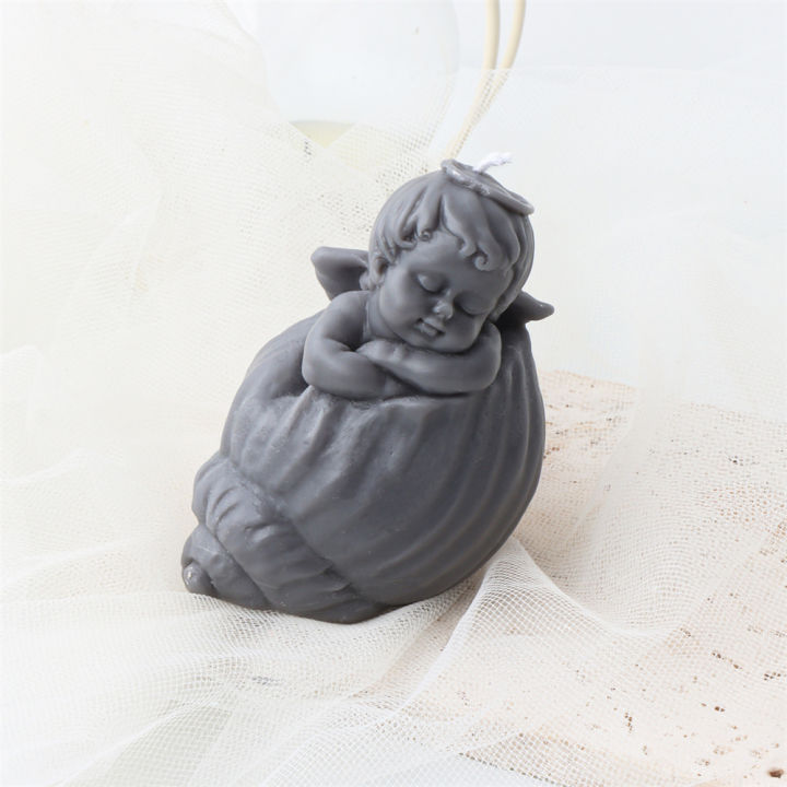 ornament-mold-diy-handcraft-tools-plaster-diffuser-stone-sugar-mold-plaster-flip-conch-cherub-silicone-mold