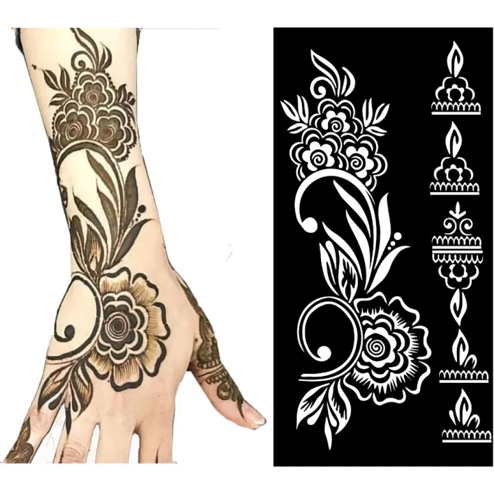 Temporary Tattoo Stencil Henna Hollow Drawing Template Tattoo Fashion Design For Hand Arm Leg Body Art Template Woman Girl Kids Lazada Ph