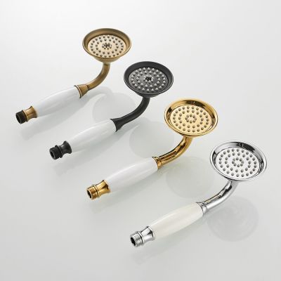 Chrome/Antique Brass/Black Bronze Golden Brass Ceramic Handle Shower Head Telephone Style Bathroom Hand Shower Head Spray Showerheads