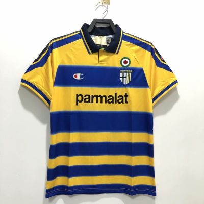เสื้อยืด ลายทีมชาติฟุตบอล Gao Pin 1999 2000 season retro Parma ชุดเหย้า