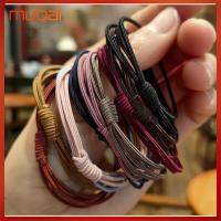 MUBAI Random Color ใหม่ ผู้หญิง เครื่องประดับผม เชือกผูกผม ยืดหยุ่นสูง แหวนติดผม 4 in 1