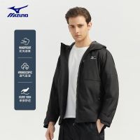 Mizuno กีฬาเสื้อแจ็คเก็ตผู้ชายสำหรับฤดูใบไม้ผลิและฤดูใบไม้ร่วงกันลมระบายอากาศชุดว่ายปีนเขาเสื้อแจ็คเก็ตสำหรับกิจกรรมกลางแจ้งกรอบนิ่ม