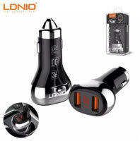 LDNIO C2 QC3.0 ฟาสชาร์จ ที่ชาร์จในรถ 2 USB LED แสดงสถานะชาร์จ หัวชาร์จในรถยนต์