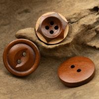 10pcs/lot 15mm 18mm 20mm Retro Wooden Buttons for Clothing Fish Eye Flower Style Buttons Jacket and Suit Supplies