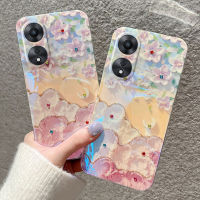 เคสเคสโทรศัพท์ OPPO A78 4G 5G ใหม่ลายดอกซากุระ3D 2023เคสซิลิโคนกันกระแทกออกแบบภาพวาดสีน้ำมันเคสโทรศัพท์สวยๆ A78 OPPO 5G 4G