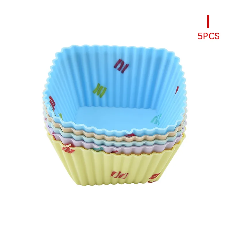 Silicone Cake Cup Mold, 3d Round Heart Square Shaped Cake Cup