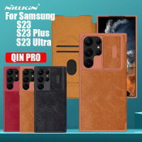 Nillkin เคสหนัง PU สำหรับ Samsung S23เคสพิเศษ S23 Samsung พลัส S23 + เคส NILLKIN QIN Pro Series เคสแบบพับปิดได้