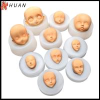 HUAN DIY ลูกอมอบ รุ่น Q Clay Head Sculpey อุปกรณ์ดัดแปลงตุ๊กตา แม่พิมพ์ใบหน้า 3 มิติ แม่พิมพ์ซิลิโคนใบหน้าเด็ก