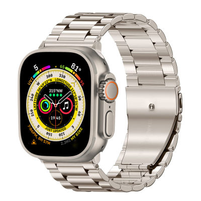 สายเหล็กสแตนเลสสำหรับนาฬิกา Apple สายอัลตร้า49มม. สมาร์ทวอท์ชสายข้อมือโลหะ I Watch 7 6 5 4 3 SE 8 45มม. 41มม. 38มม. 40มม. 44มม.