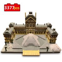 【CW】 3377pcs Paris Louvre Museum 3D Model Building Blocks World Architecture MiniDiamond Micro Blocks Bricks Toys for Children