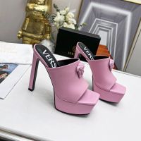 High quality✼ (Original Box) VERSˉACEˉ Womens Shoes New High-quality Imported Cowhide Womens High Heels High Heel Slippers