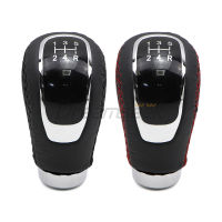 ลูกบิดเปลี่ยนเกียร์ภายในรถ 5 สปีด Universal Manual Handle Lever Stick Circular Gear Lever Shifter Replacement Red / Black Stitch