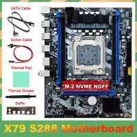 X79 S288 Motherboard+SATA Cable+Switch Cable+Baffle+Thermal Grease+Thermal Pad Spare Parts Kit LGA2011 M.2 NVME DDR3 for E5 2620 CPU