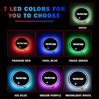 แผ่นรองแผ่นรองแก้วโลโก้รถทรงกลมสำหรับตกแต่งภายในรถยนต์,แผ่นรองแก้ว LED 7สีสำหรับตกแต่งภายในรถยนต์