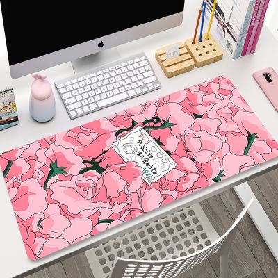 Large Anime Pink Mousepad Gamer Cute Kawaii XXL Gaming Mouse Pad Rubber Otaku Locking Edge Big Fashion Laptop Notebook Desk Mat