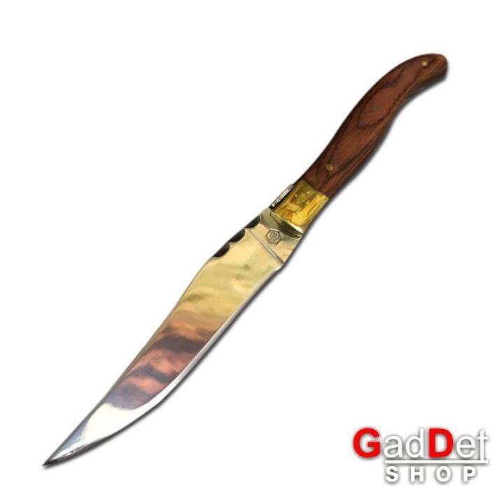 มีดตรง-wilderness-knife-22-5cm-ด้ามไม้แท้-พร้อมซองหนัง-สแตนเลส-มีดพกพา-เดินป่า-แคมป์ปิ้ง-ทำครัว