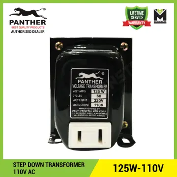 125W-110V: Panther Step Down Transformer 125W, Output 110V - Extension Cord,  Transformer, AVR Supplier: Panther Products Philippines