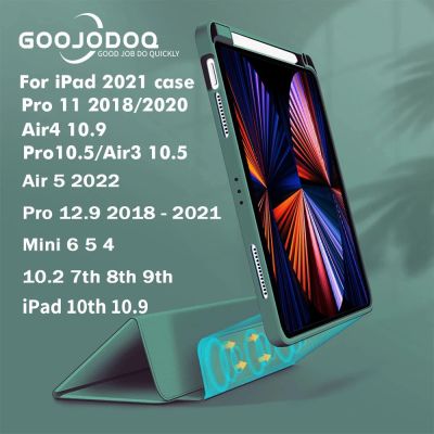 Hot Sale GOOJODOQ สำหรับ for ipad Gen9 กันกระแทกซิลิโคนกรณี Gen8 Gen7 10.2 pro 11 นิ้ว 2020 2021 2018 Air4 10.9 mini6 8.3 pro 12.9
