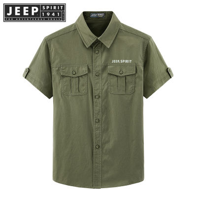 JEEP SPIRIT 1941 ESTD handsome work shirt casual shirt trend pure cotton slim fitting mens top vnb