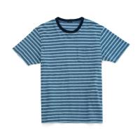 SIMWOOD  summer new indigo washed striped t-shirt men fashion fashion 100 cotton tops tshirt plus size tees SJ130695
