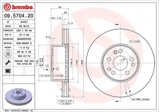 benz-1คู่-จานเบรค-หน้า-brembo-เบนซ์-รุ่น-s-class-w140-เบอร์-09-5704-20-oe-140-421-02-12-trw-df2595s-จานเบรคหน้า-จานดิสเบรค-จานเบรก-จานดิสเบรก