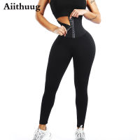 Aiithuug Body Building กางเกงเอวการฝึกอบรมการออกกำลังกาย Leggings Slimming น้ำหนักกางเกง Wemen Legging สีดำ Leggings ฟิตเนส