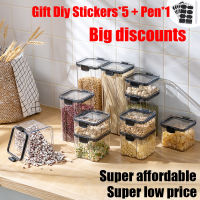 1800ml Set Stackable Kitchen Sealed Jar Plastic Food Storage Box Multigrain Storage Tank Dried Fruit Tea Jar Storage Containers