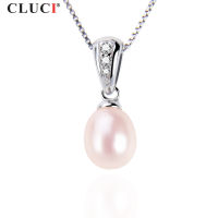 CLUCI Simple&amp;Elegant Fine Jewelry 6-6.5mm Freshwater Pearl Pendant For Women Jewelry ,WhitePinkPurpleBlack FSP222SB